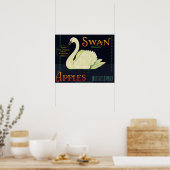 Poster Étiquette Crate de pommes de marque Swan (Cuisine)