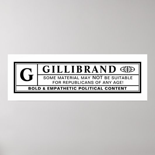 Poster Étiquette d'avertissement Gillibrand (Devant)