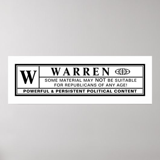 Poster Étiquette d'avertissement Warren (Devant)
