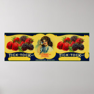 Poster Étiquette de baie de Tock de coutil