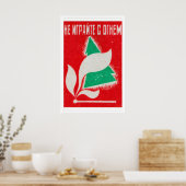 Poster Étiquette de boîte d'allumettes du milieu du siècl (Cuisine)