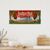 Poster Étiquette de café Butter NutOmaha, NE (Cuisine)
