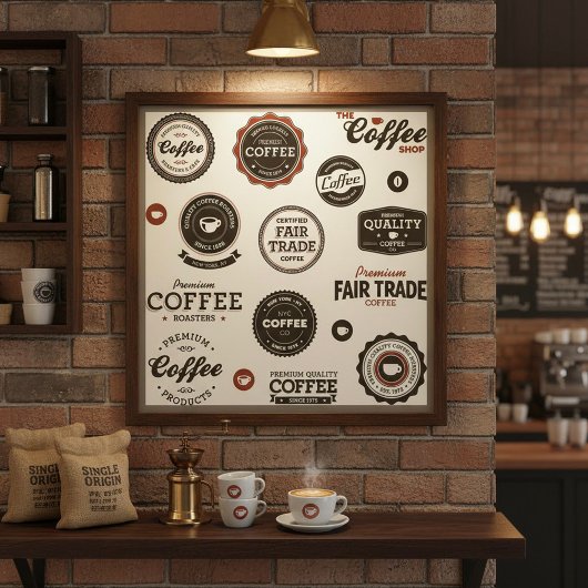 Poster Étiquette de café rétro