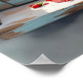 Poster Étiquette de café rouge des papilles rouges (Coin)