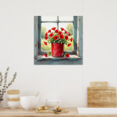 Poster Étiquette de café rouge des papilles rouges (Cuisine)