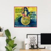 Poster Étiquette de caisse de pomme du Pacifique (Bureau à domicile)