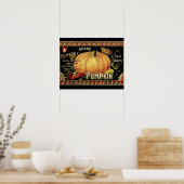 Poster Étiquette de citrouille Antique Papillon de marque (Cuisine)