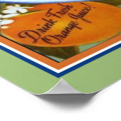 Poster étiquette de demi-lune orange des années 1940 (Coin)