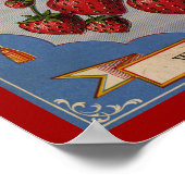 Poster Étiquette de fraises fraîches (Coin)