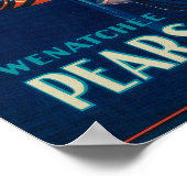 Poster Étiquette de fréquence de poire bleu garçon (Coin)