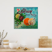 Poster Étiquette de la marque Albion Citrus Crate (Cuisine)