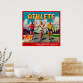 Poster Étiquette de la marque Athlete Citrus (Cuisine)