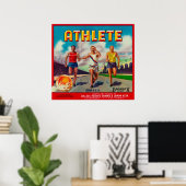 Poster Étiquette de la marque Athlete Citrus (Bureau à domicile)