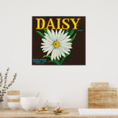 Poster Étiquette de la marque Daisy Citrus Crate (Cuisine)