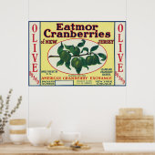 Poster Étiquette de la marque Olive Eatmor Cranberries (Cuisine)