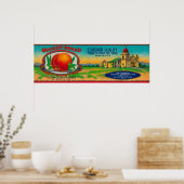 Poster Étiquette de la pêche de mission (Cuisine)