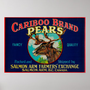 Poster Étiquette de la poire de CaribooCanada