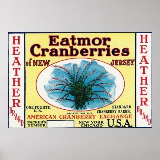 Poster Étiquette de marque Heather Eatmor Cranberries (Devant)