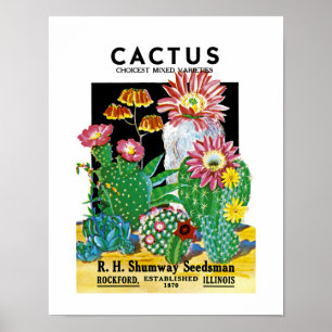 Poster Étiquette de paquet de graine de cactus
