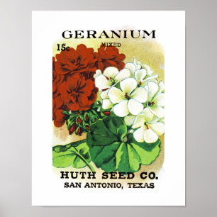 Poster Étiquette de paquet de graine de géranium