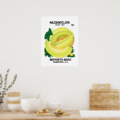 Poster Étiquette de paquets de semences de Muskmelon (Cuisine)