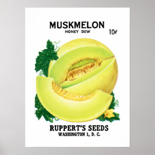 Poster Étiquette de paquets de semences de Muskmelon