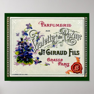 Poster Étiquette de parfum violette française