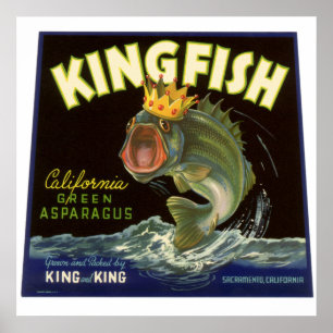 Poster Étiquette de produit en conserve vintage, Art de K