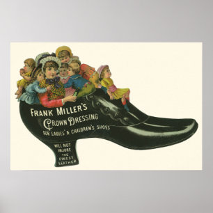 Poster Étiquette de produit vintage, cirage pour chaussur
