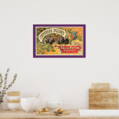 Poster Étiquette de prunes impériales vintage (Cuisine)