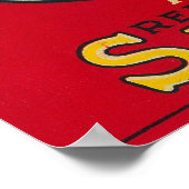 Poster Étiquette de Saumon Poinsettia (Coin)