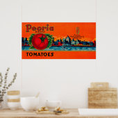 Poster Etiquette de tomate Peoria, IL (Cuisine)