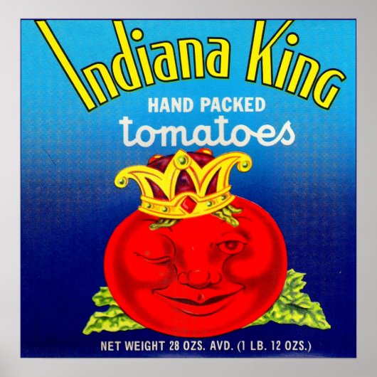 Poster Étiquette de tomates Indiana King (Devant)