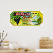Poster Étiquette des raisins de concorde du lac Keuka (Cuisine)