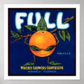 Poster Étiquette d'oranges de marque complète (Devant)