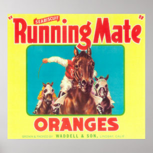 Poster Étiquette Mate OrangeLindsay, CA