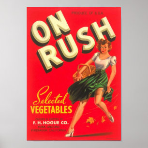 Poster étiquette "ON RUSH"