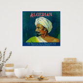 Poster Étiquette orange algérien (Cuisine)