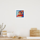 Poster Étiquette orange de faisceau de soleil (Cuisine)