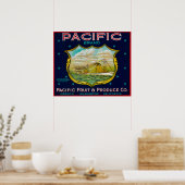 Poster Étiquette Pacific Apple Crate (Cuisine)