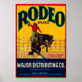 Poster Étiquette Rodeo VegetableSalinas, CA (Devant)