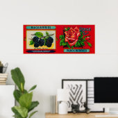 Poster Étiquette rose Blackberry (Bureau à domicile)