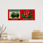 Poster Étiquette rose Blackberry (Cuisine)
