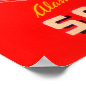 Poster Étiquette Saumon de marque Trojan - Rouge (Coin)