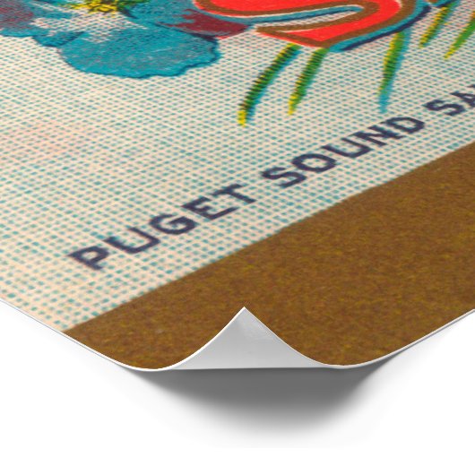 Poster Étiquette Saumon de marques de cycle (Coin)