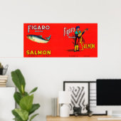 Poster Étiquette Saumon Figaro (Bureau à domicile)