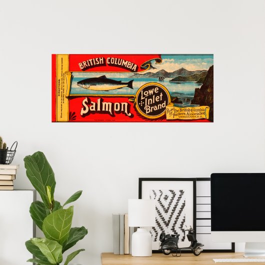 Poster Étiquette Saumon Lowe Inlet (Bureau à domicile)