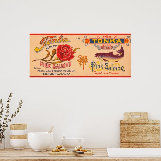 Poster Étiquette Saumon Tonka (Cuisine)