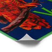 Poster Étiquette végétal de la Chouette rouge (Coin)