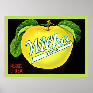 Poster Étiquette vintage de caisse de fruit